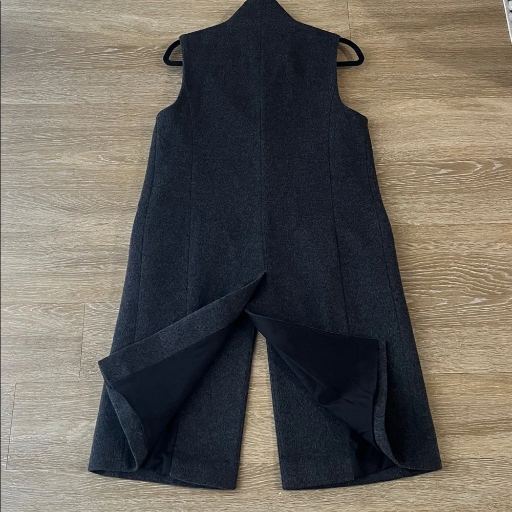 Intermix Wool Cashmere Top Coat Blazer Vest Duster Gray size Medium